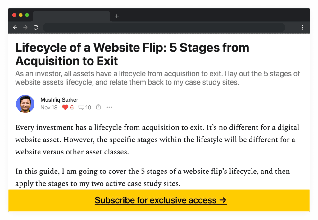 Subscribe to The Website Flip
