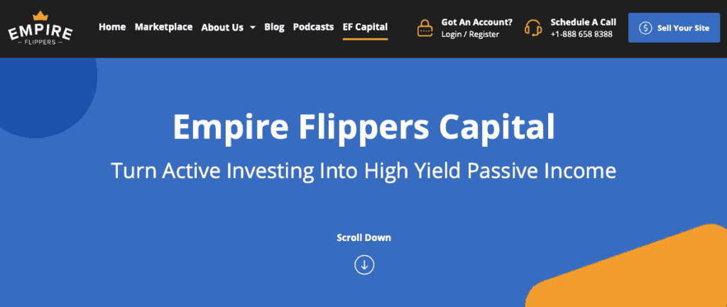 Empire Flippers Capital Fund website