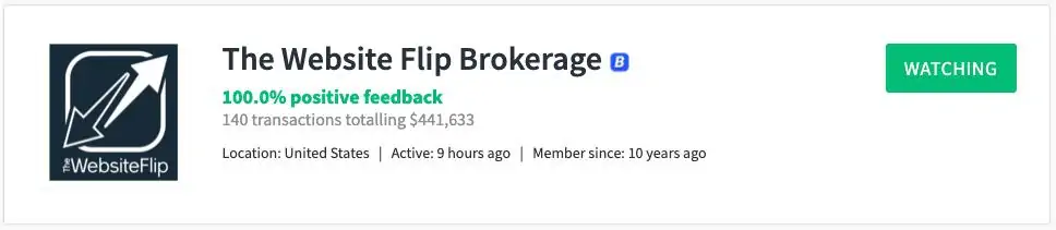TheWebsiteFlip brokerage on Flippa