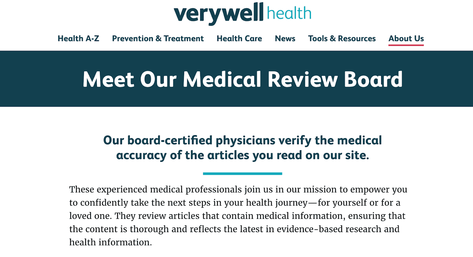 Verywell Health Board Certified Medical Review Board