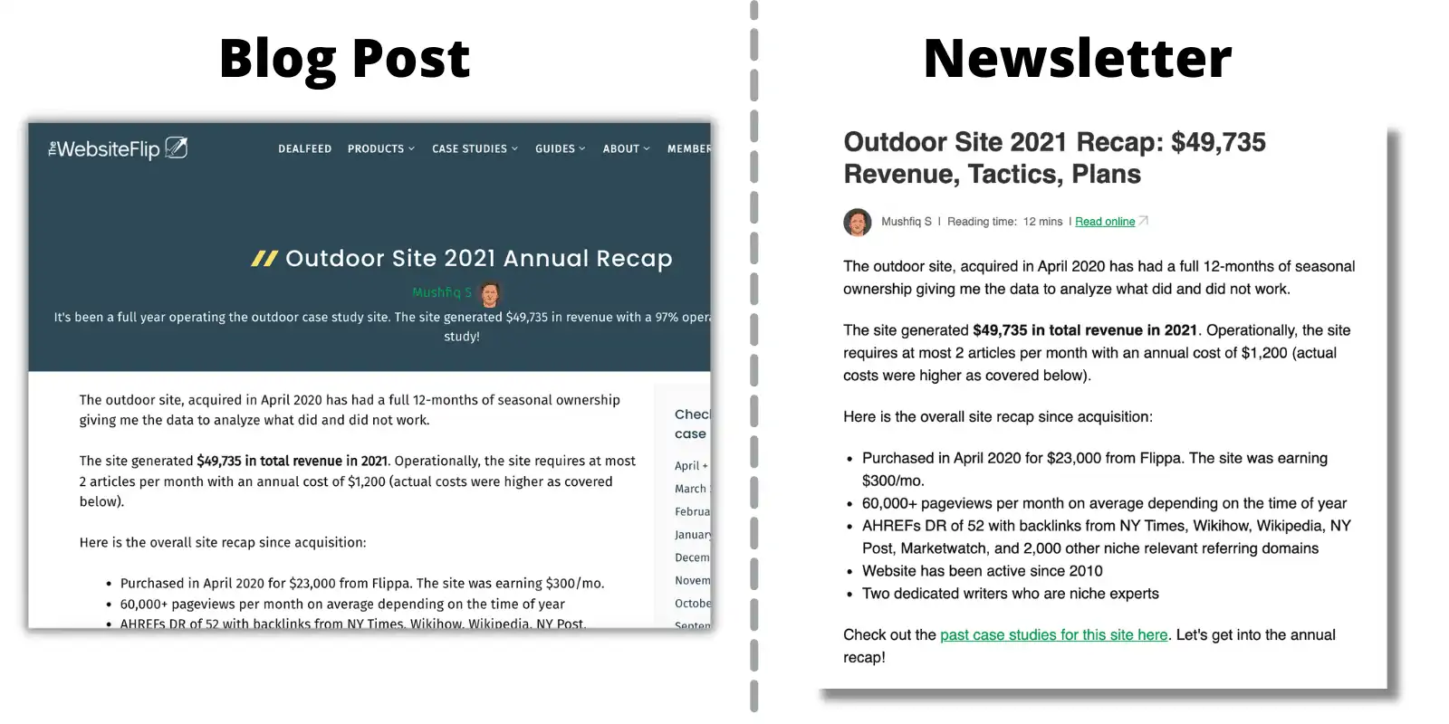 Blog Post vs Newsletter