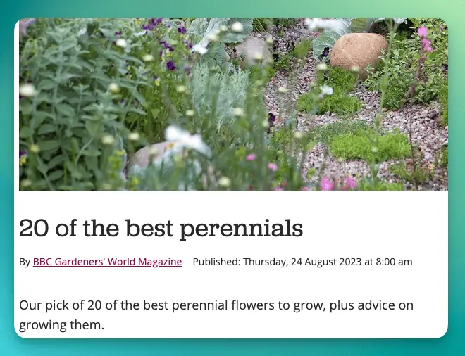 gardeners world best perennials